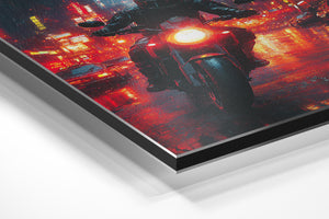 Rain-Soaked Rider Night