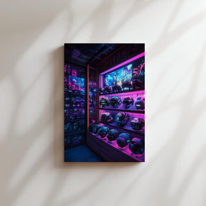 Neon Helmet Display