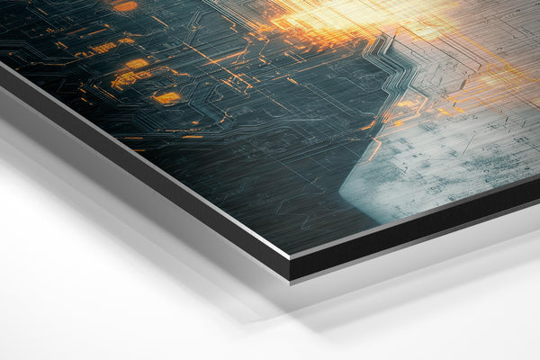 Glowing Circuit Wall