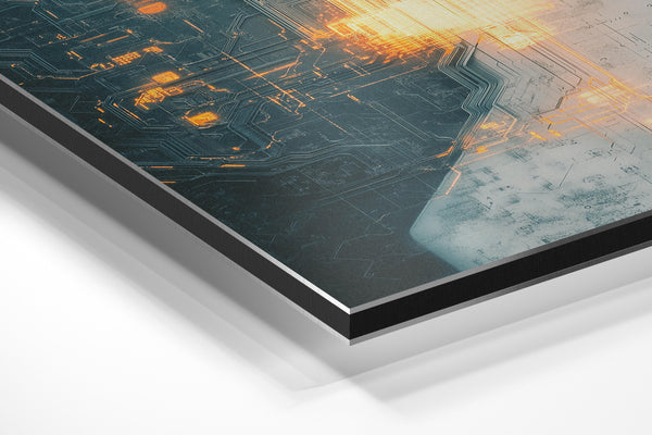 Glowing Circuit Wall