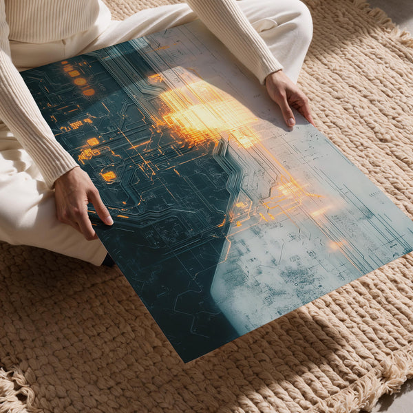 Glowing Circuit Wall