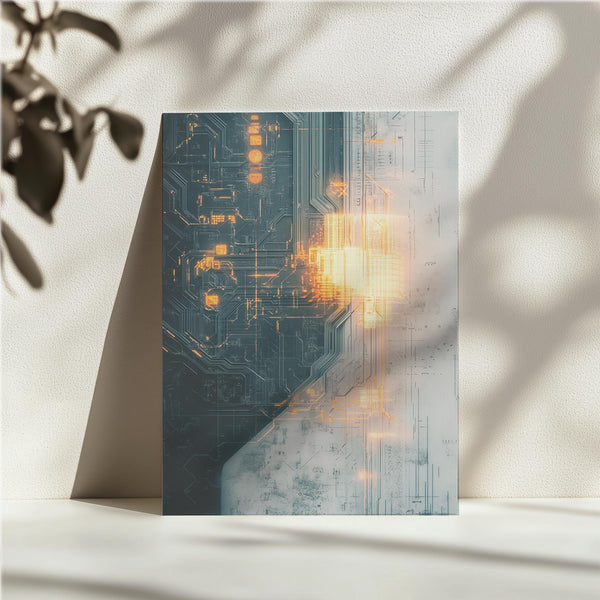 Glowing Circuit Wall