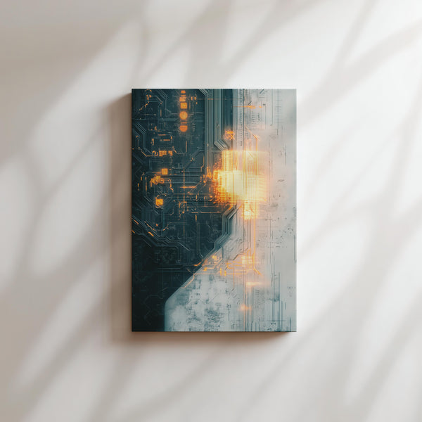 Glowing Circuit Wall