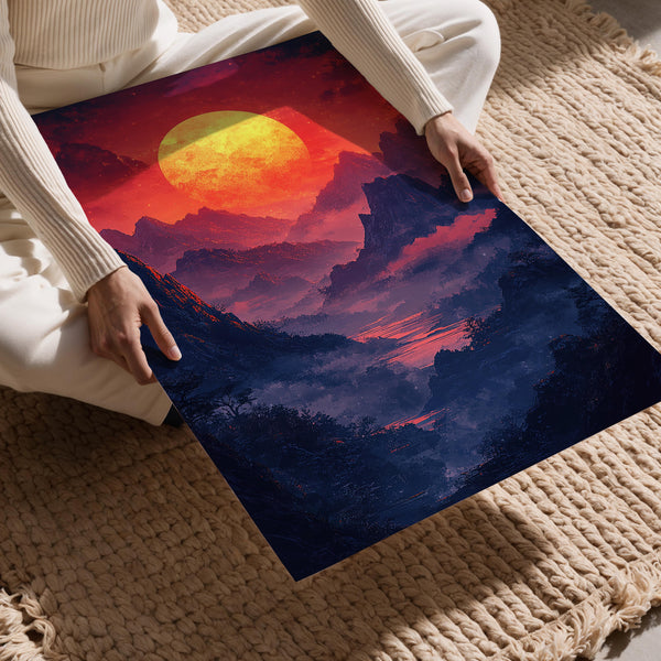 Crimson Sunset Peaks