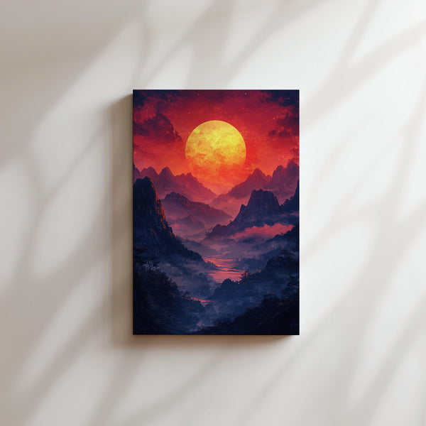 Crimson Sunset Peaks