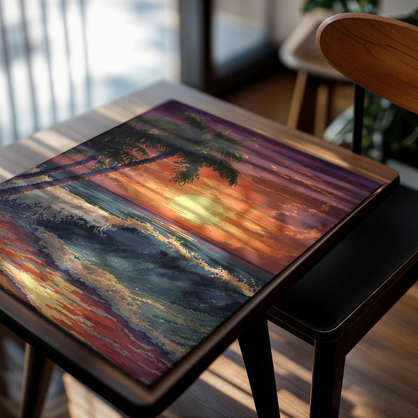 Pixelated Sunset Waves