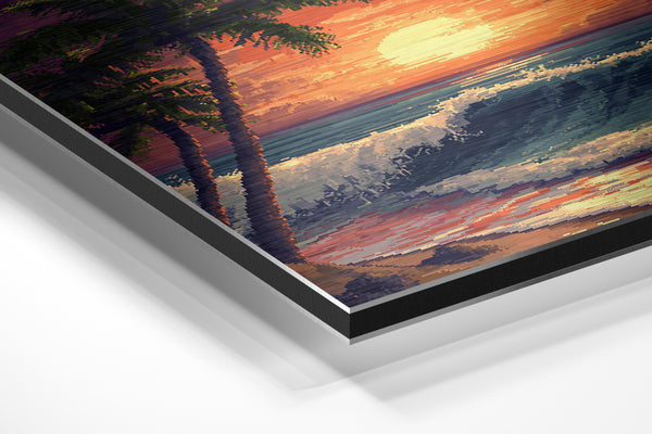 Pixelated Sunset Waves