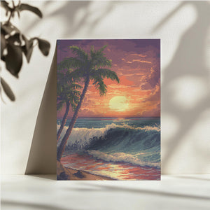 Pixelated Sunset Waves