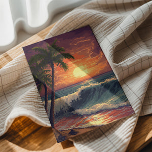 Pixelated Sunset Waves