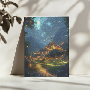 Golden Castle Night Sky