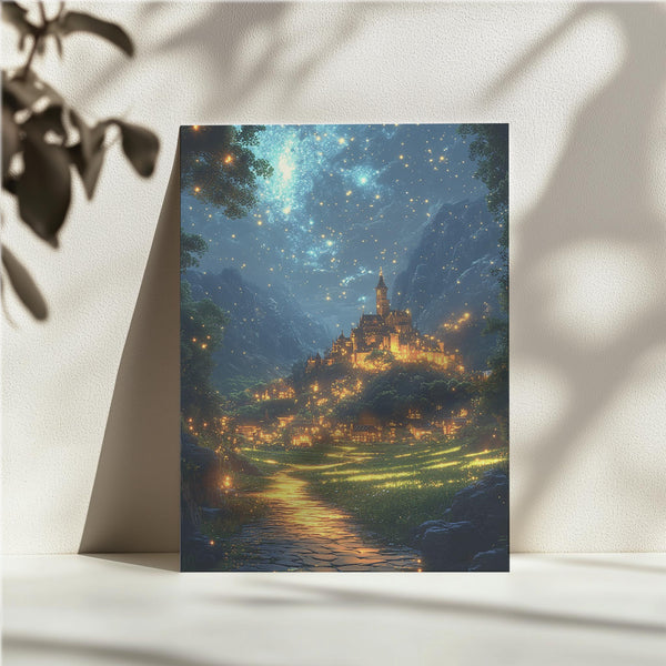 Golden Castle Night Sky