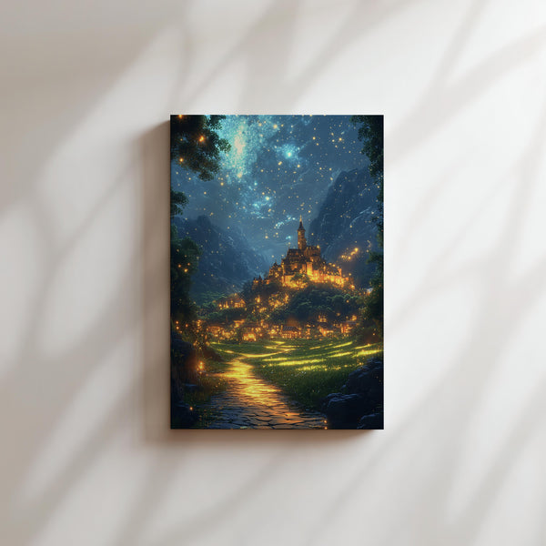 Golden Castle Night Sky