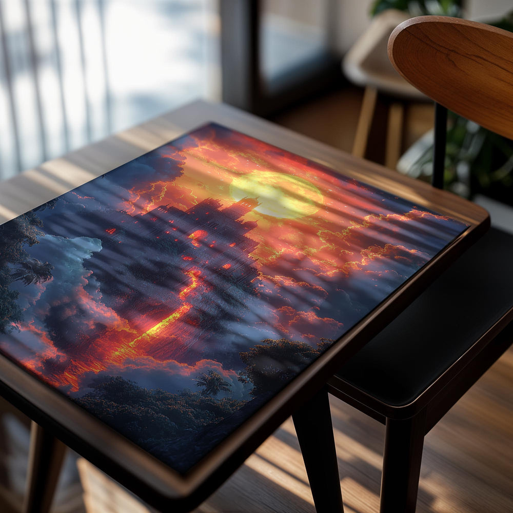 Fantasy castle on a cloud with a large moon in the sky, as a premium aluminum metal print from GoMetalPrint.
