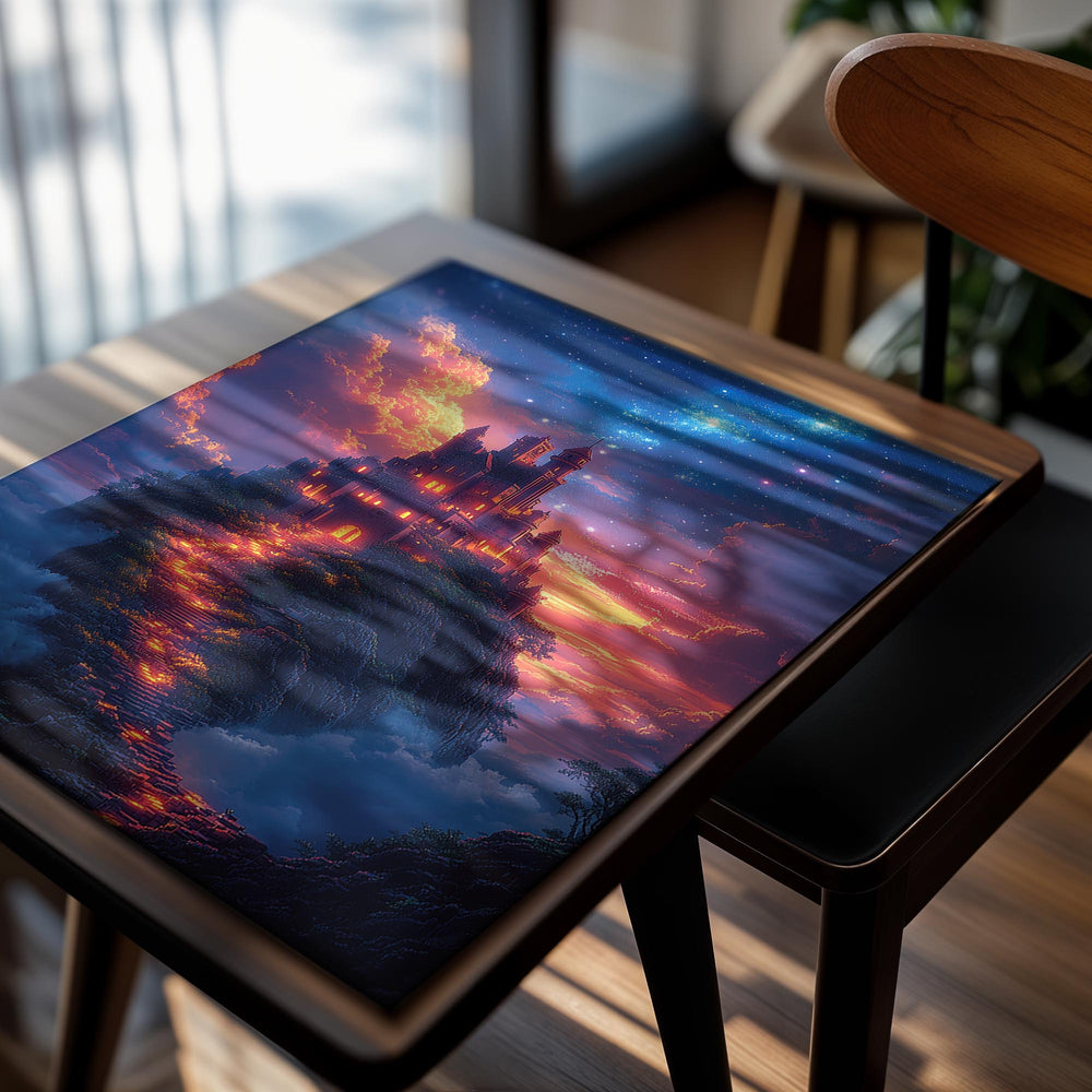 Fantasy castle on a cloud with a vibrant sky, as a premium aluminum metal print from GoMetalPrint.
