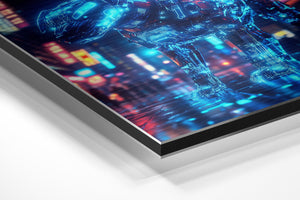 Neon Dog in Cityscape