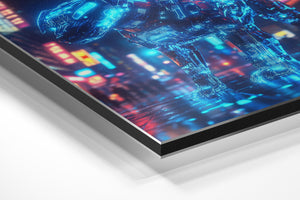 Neon Dog in Cityscape