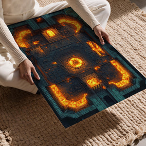 Top View Dungeon Lava