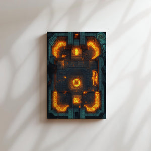 Top View Dungeon Lava