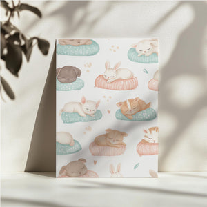 Sleepy Pets on Pillows