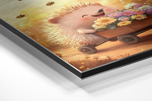 Hedgehog with Flower Cart