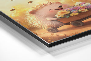 Hedgehog with Flower Cart