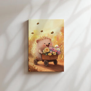 Hedgehog with Flower Cart