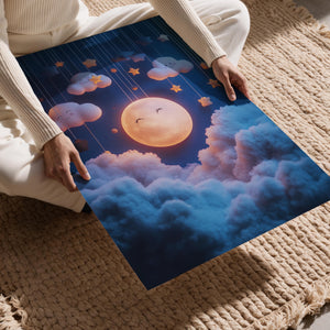 Sleepy Moon and Clouds