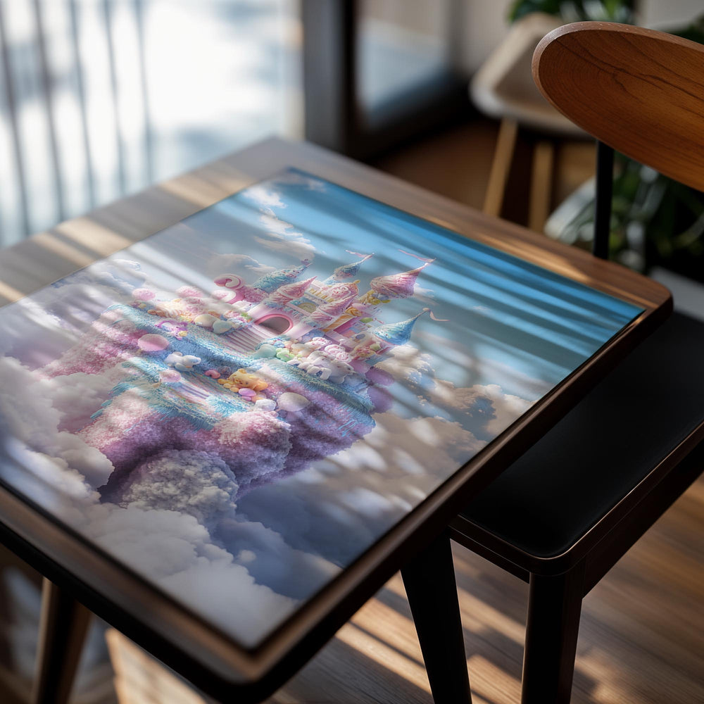 Fantasy castle in the clouds with pastel colors, as a premium aluminum metal print from GoMetalPrint.