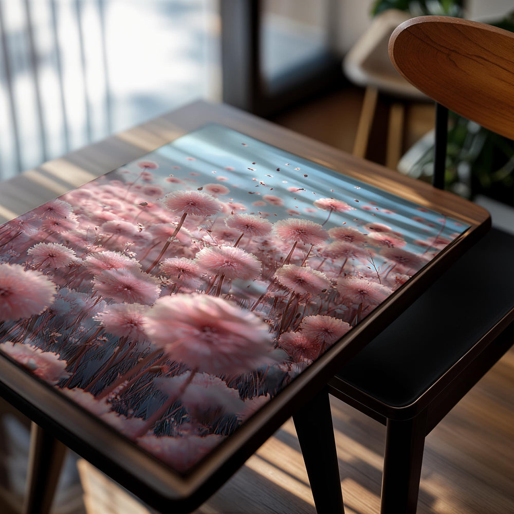 Pink flowers against a blue sky, as a premium aluminum metal print from GoMetalPrint.