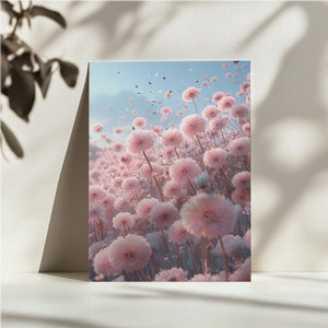 Pink Dandelion Field