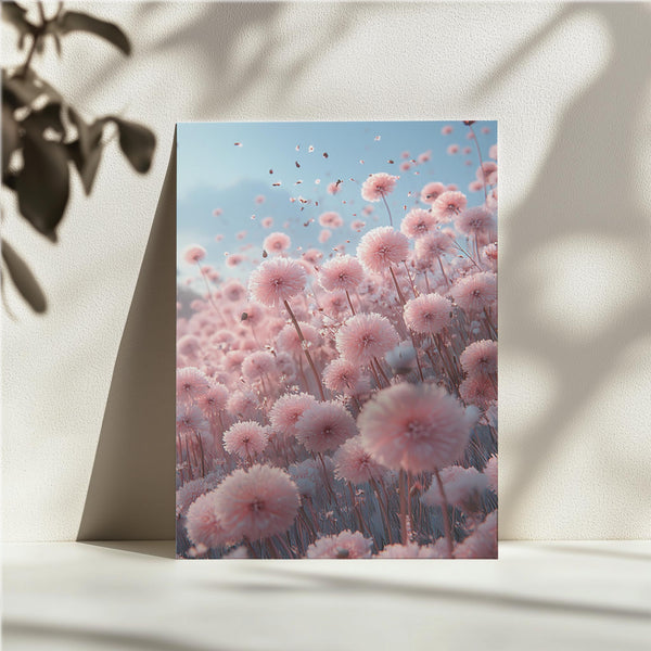 Pink Dandelion Field