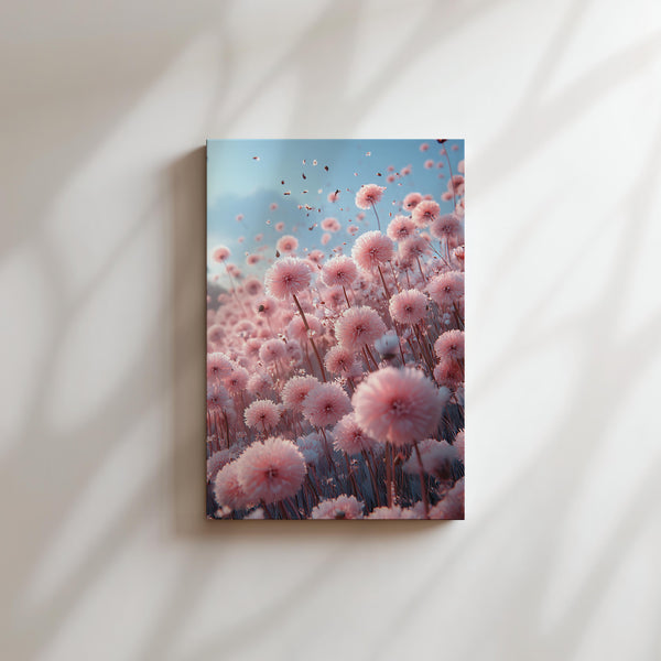 Pink Dandelion Field