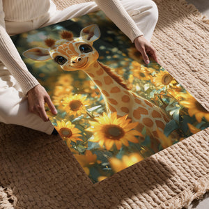 Giraffe Sunflower Field