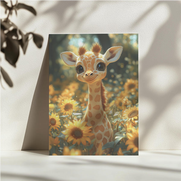 Giraffe Sunflower Field