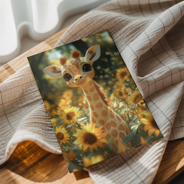 Giraffe Sunflower Field