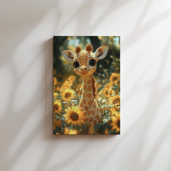 Giraffe Sunflower Field