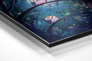 Owls in Moonlit Forest