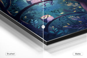 Owls in Moonlit Forest