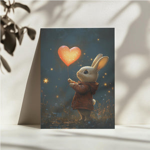 Bunny with Heart Balloon