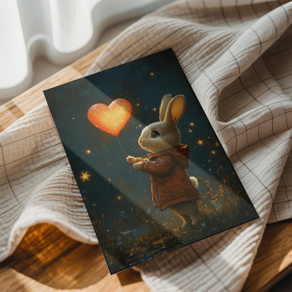 Bunny with Heart Balloon