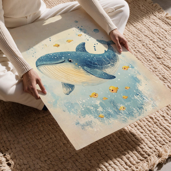Playful Whale Illustration