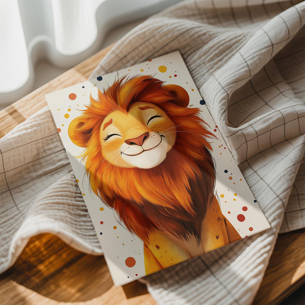 Smiling Lion Portrait