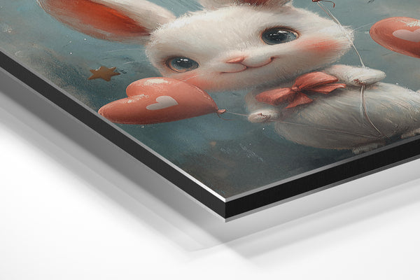 Bunny with Heart Balloons