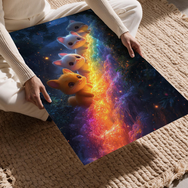 Kittens on Rainbow Stream