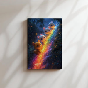 Kittens on Rainbow Stream