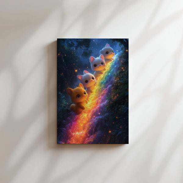 Kittens on Rainbow Stream