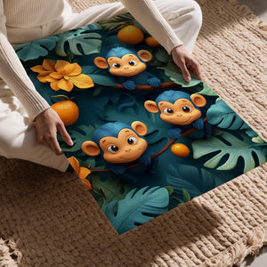 Monkeys Among Tropical Leaves