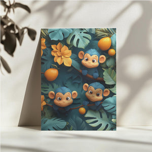Monkeys Among Tropical Leaves