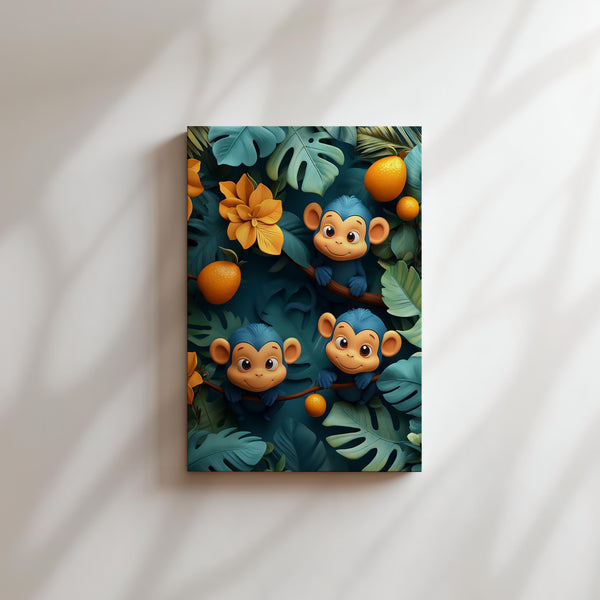 Monkeys Among Tropical Leaves