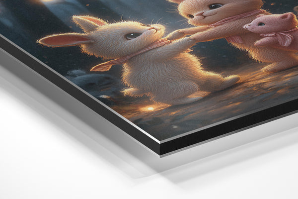 Bunnies Dancing at Night